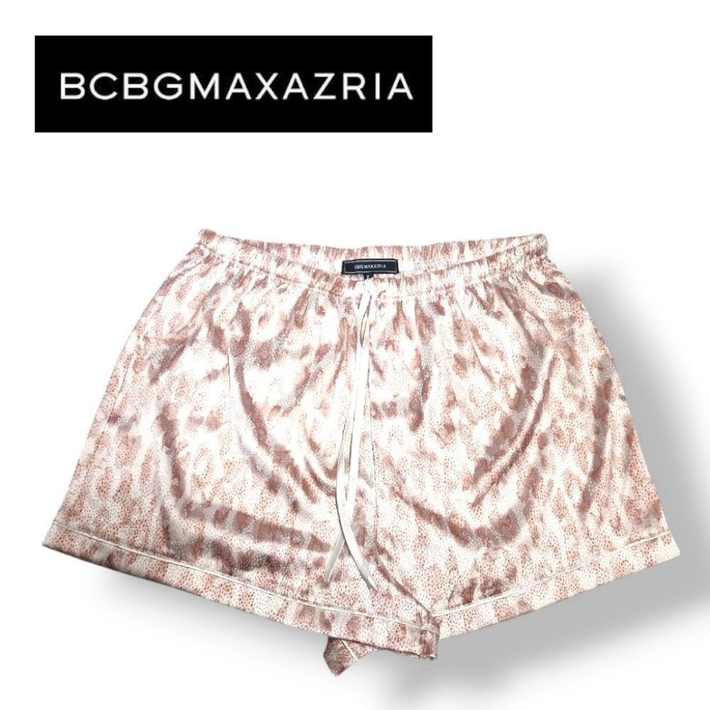 BCBGMaxAzria Cream and Brown Patterned Shorts